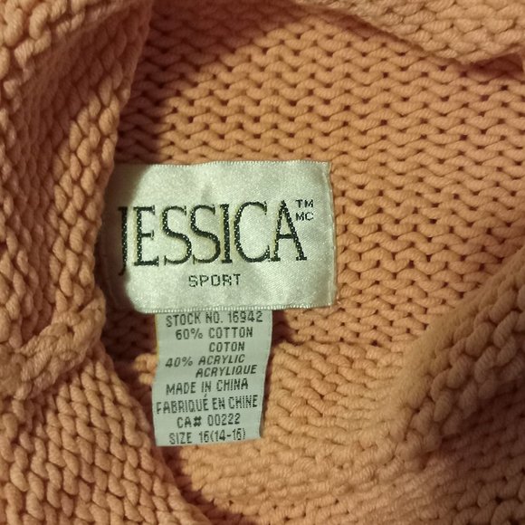 Jessica Sport women' short sleeve turtleneck 100 % cotton colour peach size 14- - Picture 5 of 5